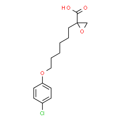 2-(6-(4-chlorophenoxy)hexyl)oxirane-2-carboxylic acid structure