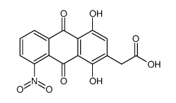 2-carboxymethyl-8-nitro-1,4-dihydroxy-9,10-anthraquinone结构式