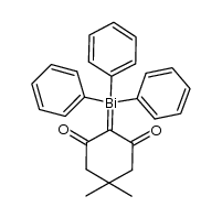 triphenylbismuthonio-4,4-dimethyl-2,6-dioxocyclohexane-1-ide结构式