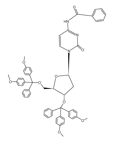 N4-benzoyl-O3',O5'-bis-(4,4'-dimethoxy-trityl)-2'-deoxy-cytidine Structure