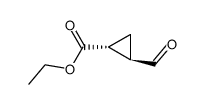 Cyclopropanecarboxylic acid, 2-formyl-, ethyl ester, (1R-trans)- (9CI) Structure