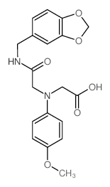 [{2-[(1,3-Benzodioxol-5-ylmethyl)amino]-2-oxoethyl}(4-methoxyphenyl)amino]acetic acid结构式