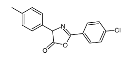 2-(4-chlorophenyl)-4-(4-methylphenyl)-4H-1,3-oxazol-5-one结构式