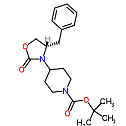 2-Methyl-2-propanyl 4-[(4S)-4-benzyl-2-oxo-1,3-oxazolidin-3-yl]-1-piperidinecarboxylate结构式