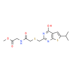 methyl N-[({[4-hydroxy-6-(propan-2-yl)thieno[2,3-d]pyrimidin-2-yl]methyl}sulfanyl)acetyl]glycinate结构式