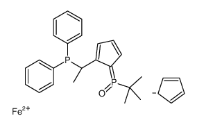 (S)-1-[(S)-tert-Butylphosphinoyl]-2-[(S)-1-(diphenylphosphino)ethyl]ferrocene Structure