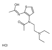 N-[3-[acetyl-[2-(diethylamino)ethyl]amino]thiophen-2-yl]acetamide,hydrochloride Structure