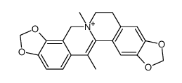 5,13-dimethyl-4,5,6,7-tetrahydro-[1,3]dioxolo[4',5':7,8]isoquinolino[3,2-a][1,3]dioxolo[4,5-g]isoquinolin-5-ium结构式
