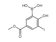 [2-hydroxy-3-iodo-5-(methoxycarbonyl)phenyl]boronic acid结构式