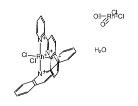 cis-dichlorobis(2-(2'-pyridyl)quinoline)rhodium(III)cis-dichlorodicarbonylrhodate(I) monohydrate Structure