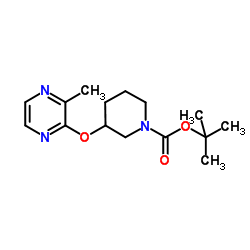 2-Methyl-2-propanyl 3-[(3-methyl-2-pyrazinyl)oxy]-1-piperidinecarboxylate结构式