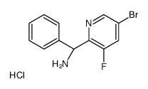 (S)-1-(5-Bromo-3-fluoro-2-pyridinyl)-1-phenylmethanamine hydrochl oride (1:1)结构式