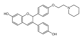 2-[4-[2-(1-piperidino)-ethoxy]phenyl]-3-[4-hydroxyphenyl]-7-hydroxy-2H-1-benzopyran结构式