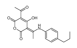 (5Z)-3-acetyl-4-hydroxy-5-[1-(4-propylanilino)ethylidene]pyran-2,6-dione Structure