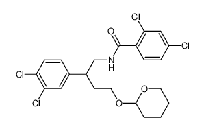 1-(2,4-Dichlorobenzoylamino)-2-(3,4-dichlorophenyl)-4-(tetrahydropyran--2-yloxy)butane结构式