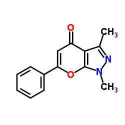 1,3-二甲基-6-苯基吡喃[2,3-C]吡唑-4(1氢)-酮结构式