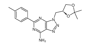 (+)(S)-3-2',3'-O-isopropylidene-2',3'-dihydroxypropyl-5-p-tolyl-7-amino-3H-1,2,3-triazolo<4,5-d>pyrimidine结构式