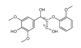 1-(4-hydroxy-3,5-dimethoxyphenyl)-2-(2-methoxyphenoxy)propane-1,3-diol-2,3-13C2结构式