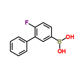 2-Fluoro-biphenyl-5-ylboronic acid structure