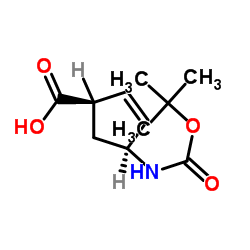 (1R,4S)-4-((叔丁氧羰基)氨基)环戊-2-烯甲酸结构式