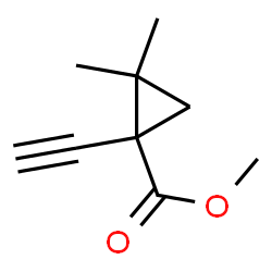 Cyclopropanecarboxylic acid, 1-ethynyl-2,2-dimethyl-, methyl ester (9CI) Structure