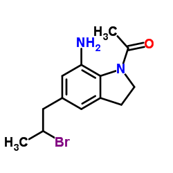 1-[7-AMINO-5-(2-BROMOPROPYL)-2,3-DIHYDRO-1H-INDOL-1-YL]ETHANONE Structure