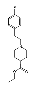 1-[2-(4-fluorophenyl)-ethyl]-piperidine-4-carboxylic acid ethyl ester结构式