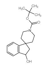 3-羟基螺[茚满-1,4’-哌啶]-1’-甲酸叔丁酯结构式