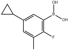 2-Fluoro-3-methyl-5-cyclopropylphenylboronic acid结构式