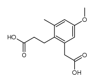 3-[2-(carboxymethyl)-4-methoxy-6-methylphenyl]propionic acid结构式