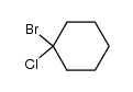 1-bromo-1-chloro-cyclohexane结构式