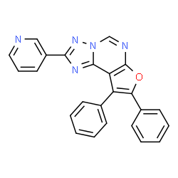 8,9-diphenyl-2-pyridin-3-ylfuro[3,2-e][1,2,4]triazolo[1,5-c]pyrimidine结构式