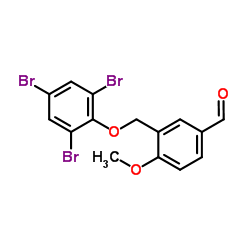 4-METHOXY-3-(2,4,6-TRIBROMO-PHENOXYMETHYL)-BENZALDEHYDE结构式