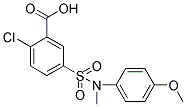 2-CHLORO-5-[(4-METHOXY-PHENYL)-METHYL-SULFAMOYL]-BENZOIC ACID结构式