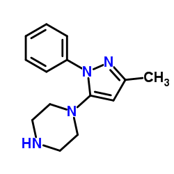 1-(3-甲基-1-苯基-1H-吡唑-5-基)哌嗪结构式