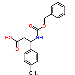 3-(((苄氧基)羰基)氨基)-3-(对甲苯基)丙酸结构式