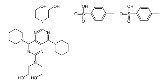 2,2',2'',2'''-[(4,8-dipiperidinopyrimido[5,4-d]pyrimidine-2,6-diyl)dinitrilo]tetraethanol bis(toluene-p-sulphonate) structure