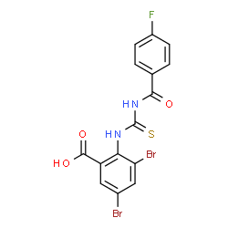3,5-DIBROMO-2-[[[(3-FLUOROBENZOYL)AMINO]THIOXOMETHYL]AMINO]-BENZOIC ACID picture