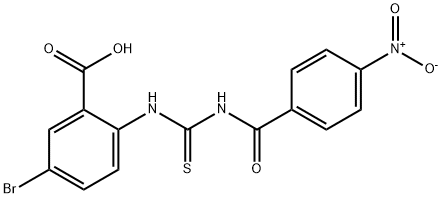 5-bromo-2-[[[(4-nitrobenzoyl)amino]thioxomethyl]amino]-benzoic acid结构式