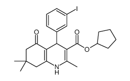 cyclopentyl 4-(3-iodophenyl)-2,7,7-trimethyl-5-oxo-1,4,6,8-tetrahydroquinoline-3-carboxylate结构式