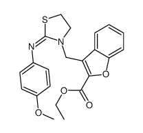 ethyl 3-[[2-(4-methoxyphenyl)imino-1,3-thiazolidin-3-yl]methyl]-1-benzofuran-2-carboxylate结构式