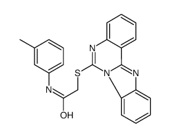 2-(benzimidazolo[1,2-c]quinazolin-6-ylsulfanyl)-N-(3-methylphenyl)acetamide结构式