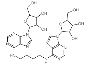 2-[6-[4-[[9-[3,4-dihydroxy-5-(hydroxymethyl)oxolan-2-yl]purin-6-yl]amino]butylamino]purin-9-yl]-5-(hydroxymethyl)oxolane-3,4-diol结构式