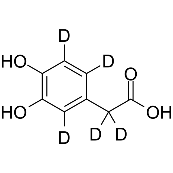 3,4-Dihydroxybenzeneacetic acid-d5结构式