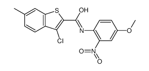 3-chloro-N-(4-methoxy-2-nitrophenyl)-6-methyl-1-benzothiophene-2-carboxamide结构式