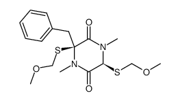 3r-benzyl-3,6t-bis-methoxymethylsulfanyl-1,4-dimethyl-piperazine-2,5-dione Structure