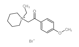 Piperidinium,1-ethyl-1-[2-(4-methoxyphenyl)-2-oxoethyl]-, bromide (1:1)结构式