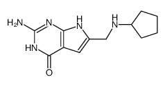 2-amino-6-(cyclopentylamino-methyl)-3,7-dihydro-pyrrolo[2,3-d]pyrimidin-4-one结构式