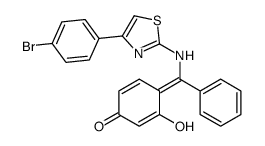 4-[[[4-(4-bromophenyl)-1,3-thiazol-2-yl]amino]-phenylmethylidene]-3-hydroxycyclohexa-2,5-dien-1-one Structure