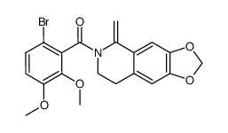 2-(6'-bromo-2',3'-dimethoxybenzoyl)-1-methylene-6,7-methylenedioxy-1,2,3,4-tetrahydroisoquinoline结构式